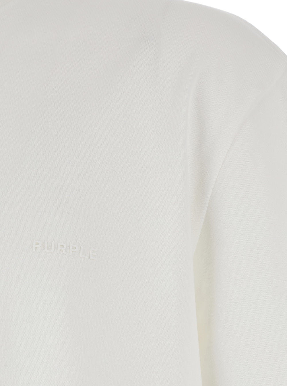 White Crewneck T-Shirt with Dropped Shoulders in Cotton Man Tshirts And Polo Shirts