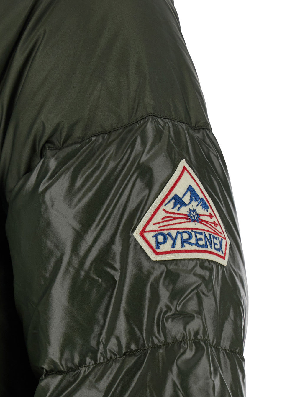 Sten Green Down Jacket With Drawstring Hood And Logo Patch Technical Fabric Unisex Polyamide
