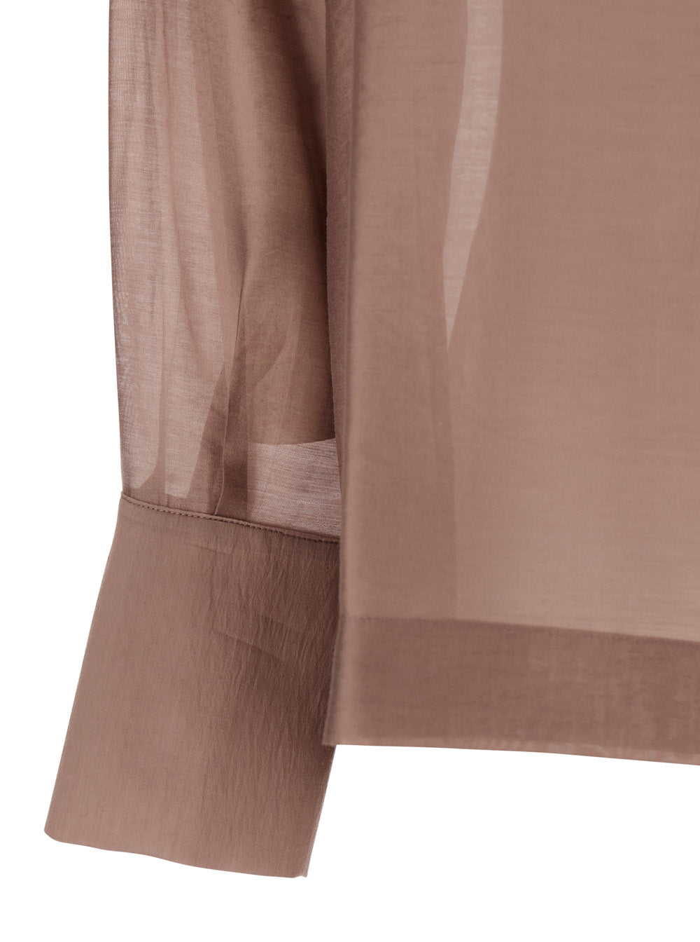 Beige Turtleneck Pullover With Buttoned Cuffs Tech Fabric Woman Shirts And Blouses
