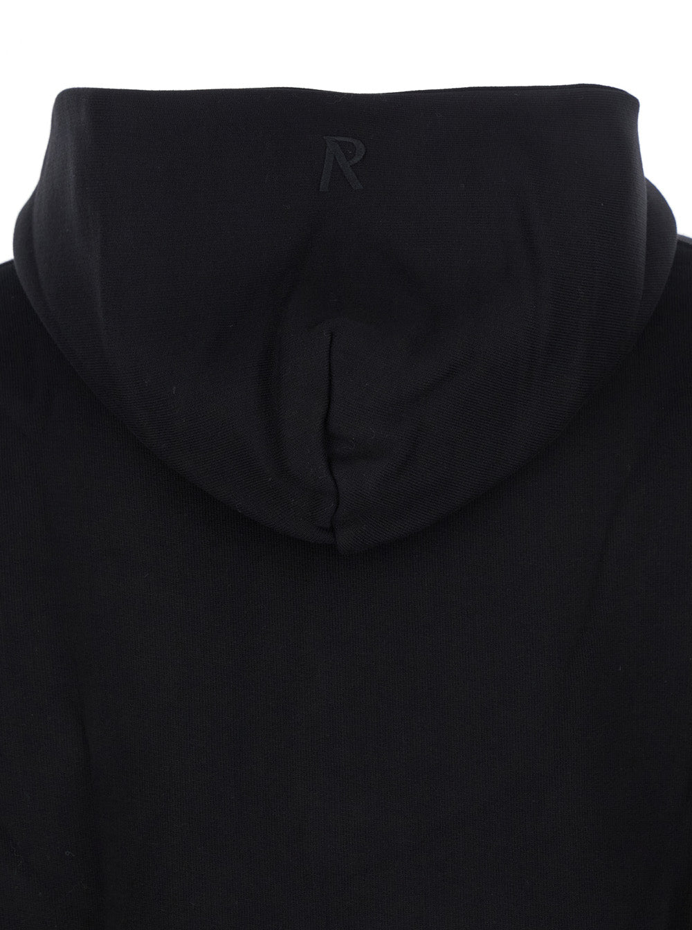 Black Sweatshirt With Logo Embroidery On The Hood And Dropped Shoulders Cotton Man Sweatshirts