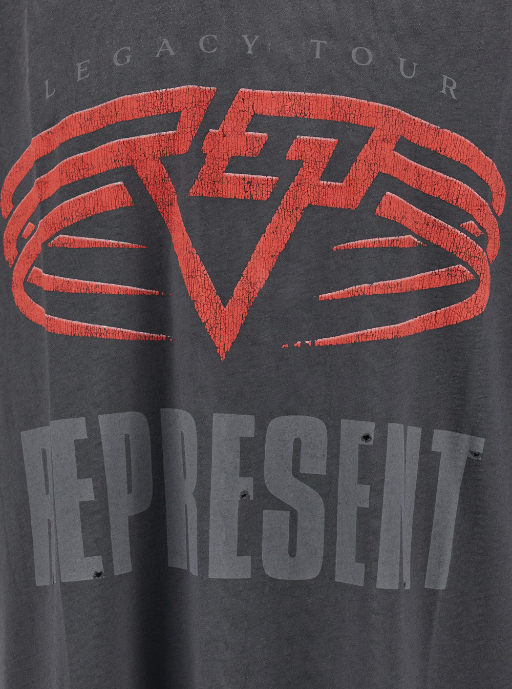 Grey Crewneck T-Shirt with Maxi Logo Print on Front and Rear in Cotton Blend Man Tshirts Polo Shirts