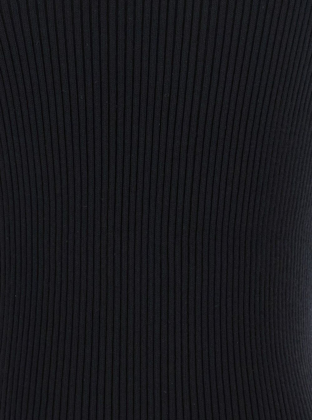 Athena Black Ribbed Knit Asymmetric Top with Wide Neckline in Cotton Woman Viscose Polyester Tops