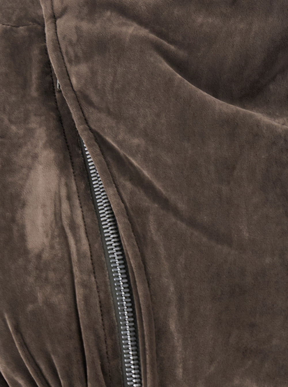 Hollywood Cropped Jacket with Front Zip Closure in Viscose Blend Woman Brown Silk Outerwear