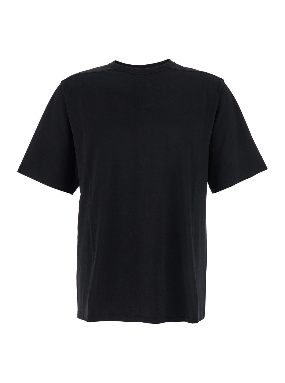 Brad Black Crewneck T-Shirt with Rear Stitching in Cotton Man Tshirts And Polo Shirts