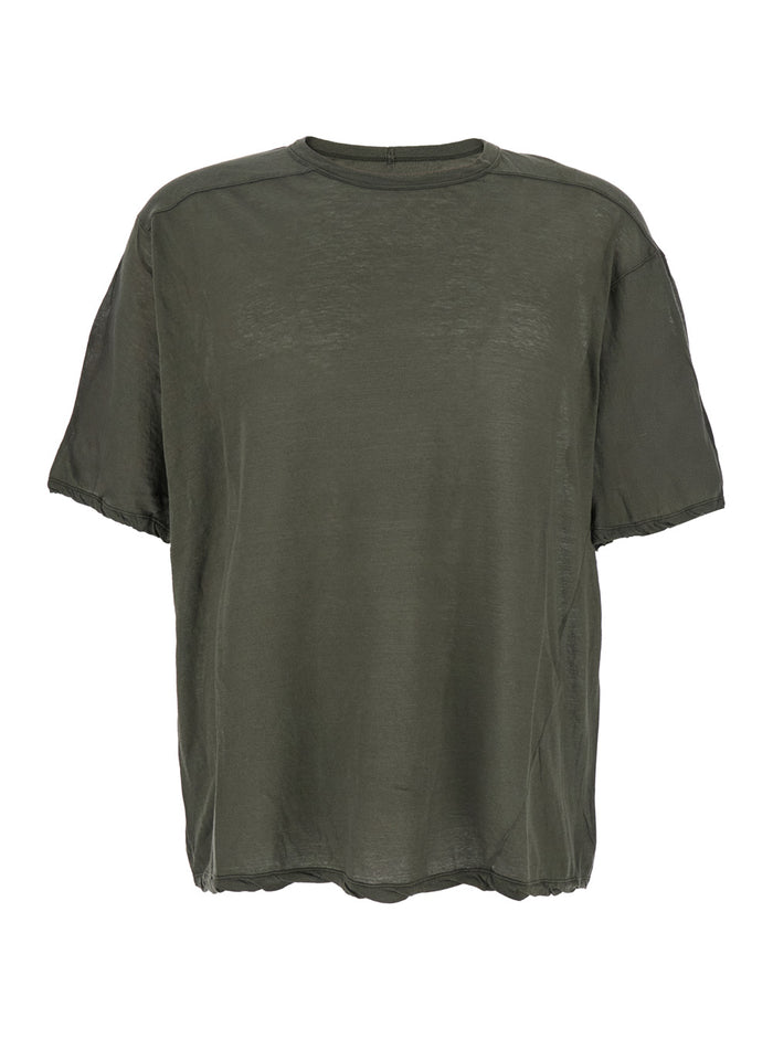 Brad Green Crewneck T-Shirt with Rear Stitching in Cotton Man Tshirts And Polo Shirts