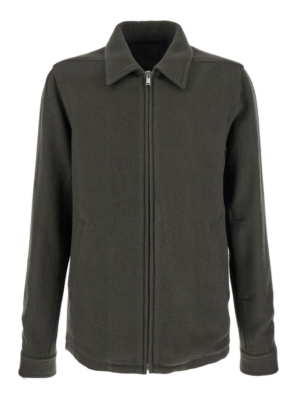 Brad Green Jacket with Classic Collar in Wool Man Outerwear