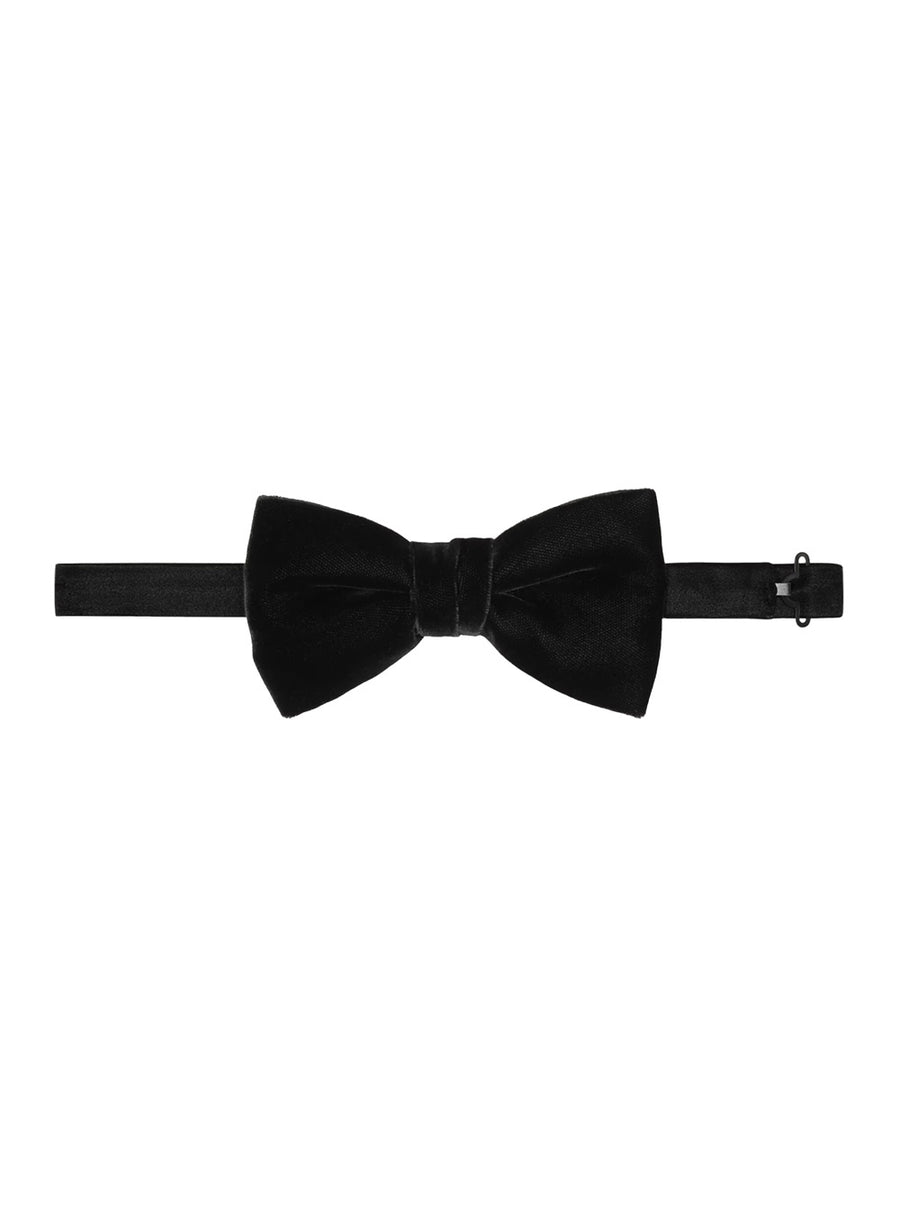 Black Velvet Adjustable Bowtie Viscose Ties & Bow