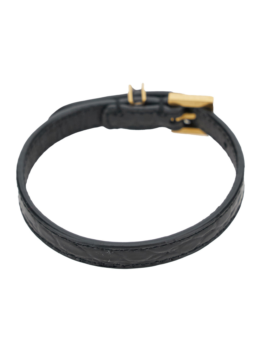 Cassandre Black Belt Bracelet in Croco Printed Leather Woman Calf