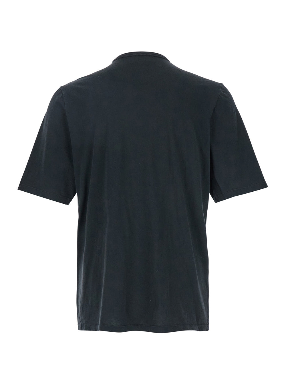 Dark Grey T-Shirt with Logo Lettering on the Front Tone-on-Tone in Cotton Man Tshirts And Polo Shirts