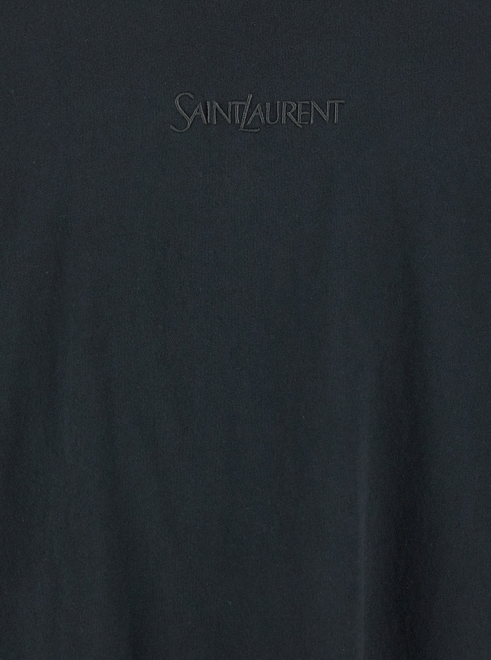 Dark Grey T-Shirt with Logo Lettering on the Front Tone-on-Tone in Cotton Man Tshirts And Polo Shirts