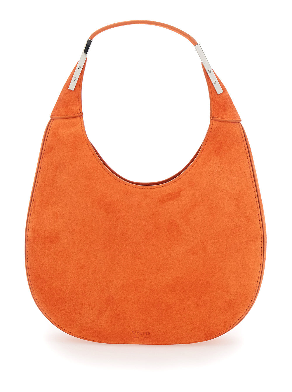 Florence Small Orange Shoulder Bag With Open Top Suede Woman