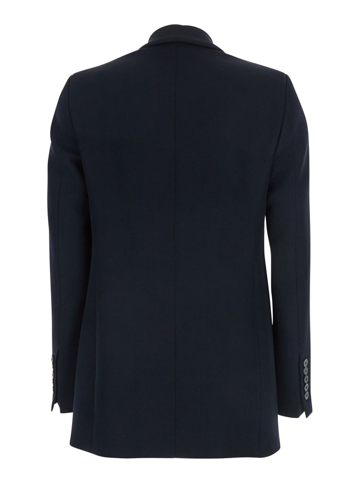 Betty Blue Double-Breasted Jacket With Peak Lapel Wool Woman Blu Virgin Blazers