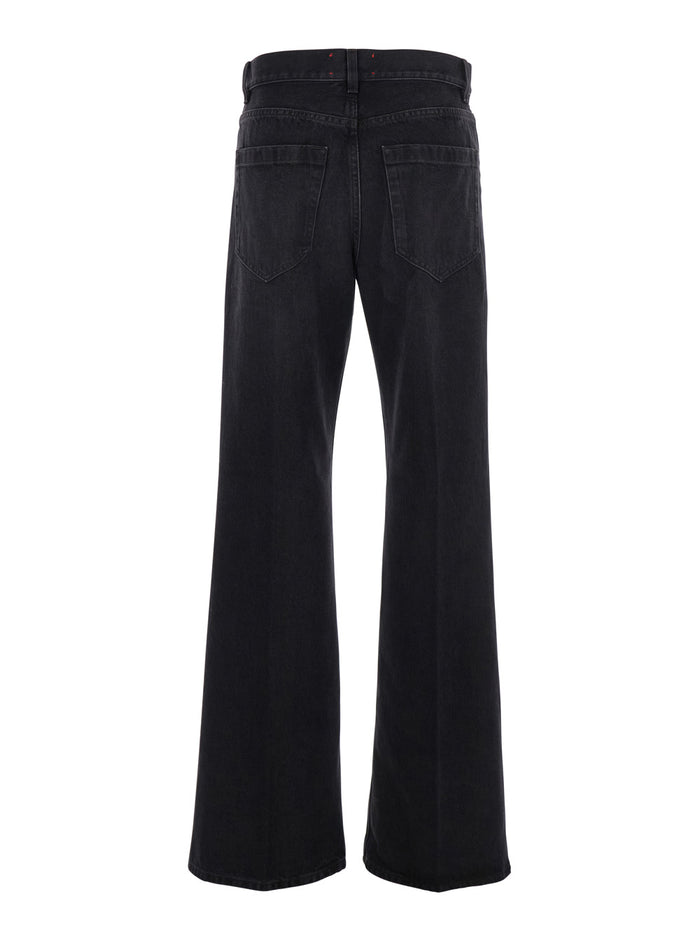 Black Jeans With Five-Pocket Design Denim Woman Cotton