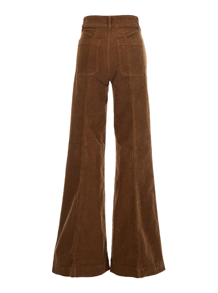 Jane Brown Jeans With Front Patch Pockets Velvet Woman Cotton Elastane