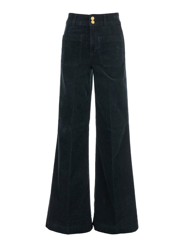 Jane Black Jeans With Front Patch Pockets Velvet Woman Cotton Elastane