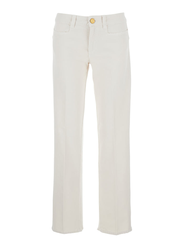 Cris White Jeans With Five-Pocket Design Denim Woman Cotton