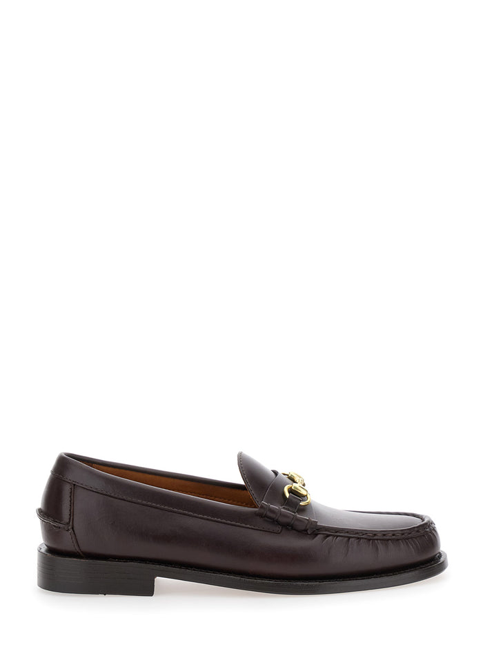 Joe Modena Bordeaux Pull-On Loafers With Horsebit Detail Leather Man