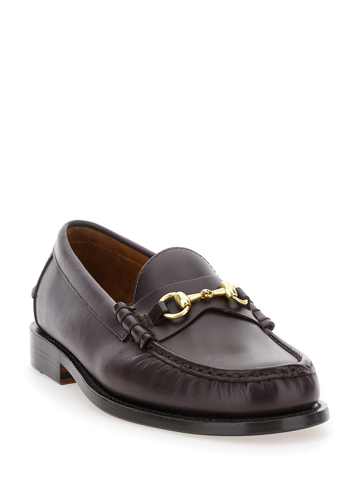 Joe Modena Bordeaux Pull-On Loafers With Horsebit Detail Leather Man