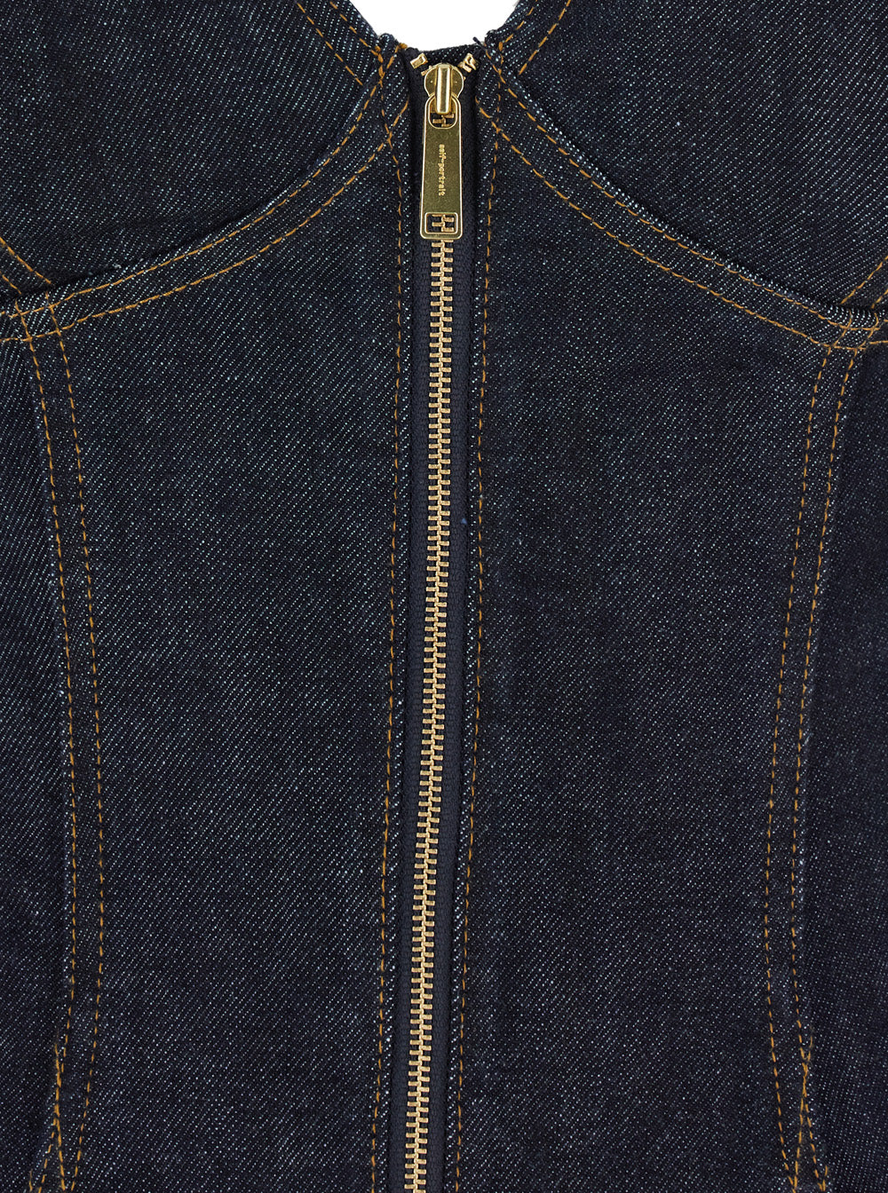 Blue Sleeveless Mini Dress With Bustier-Style Neckline And Contrasting Stitching Denim Woman Blu