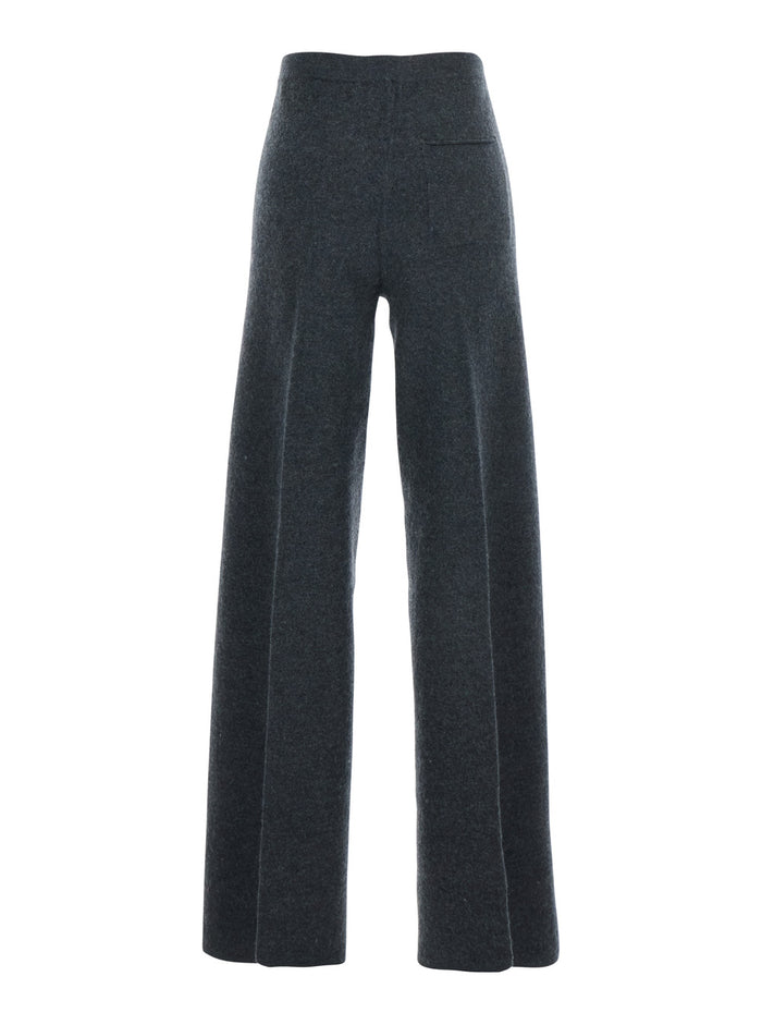 Grey Trousers with Back Pocket in Stretch Wool Woman Virgin