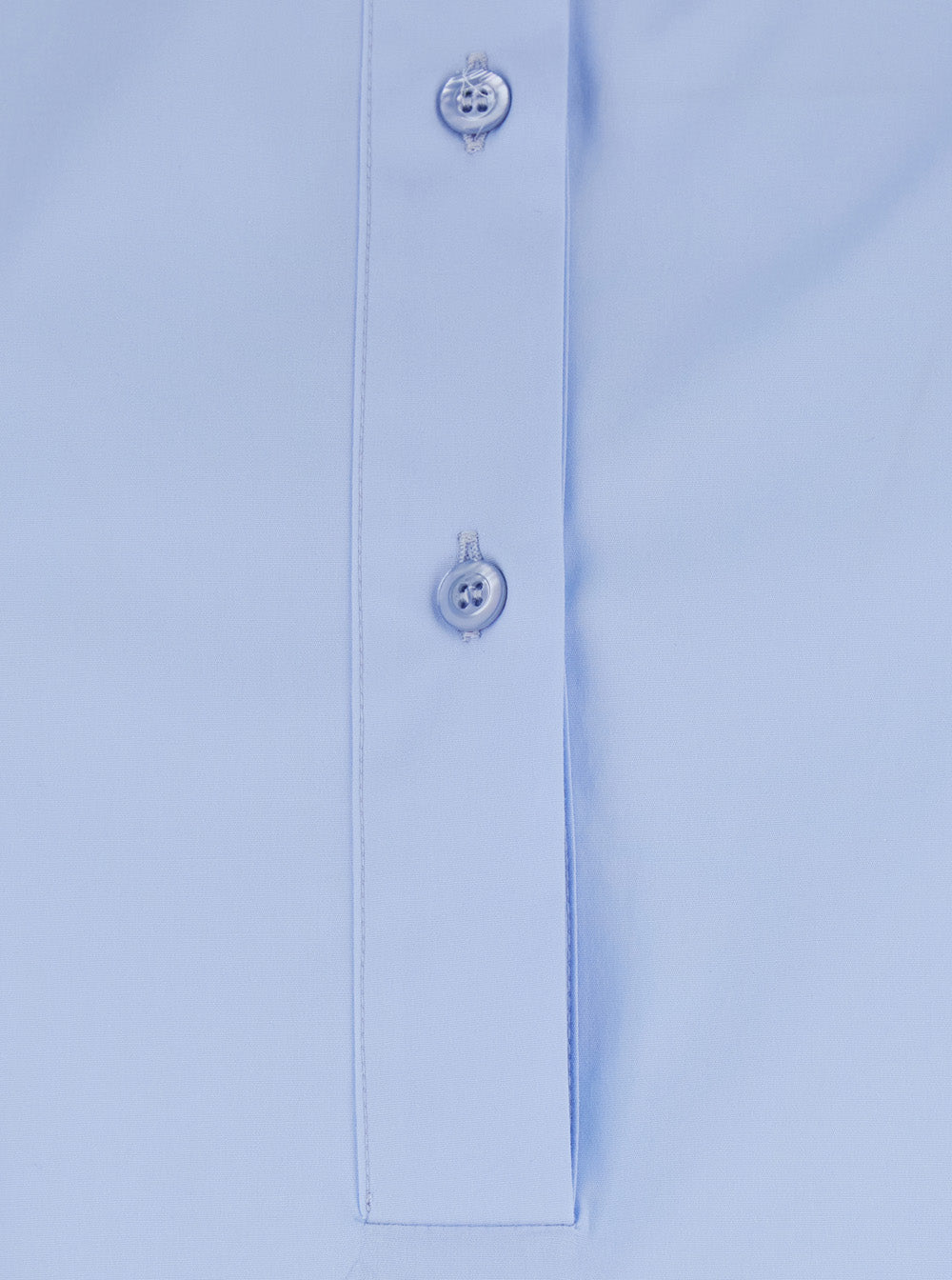 Light Blue Shirt With Classic Collar Cotton Stretch Woman Elastane And Blouses