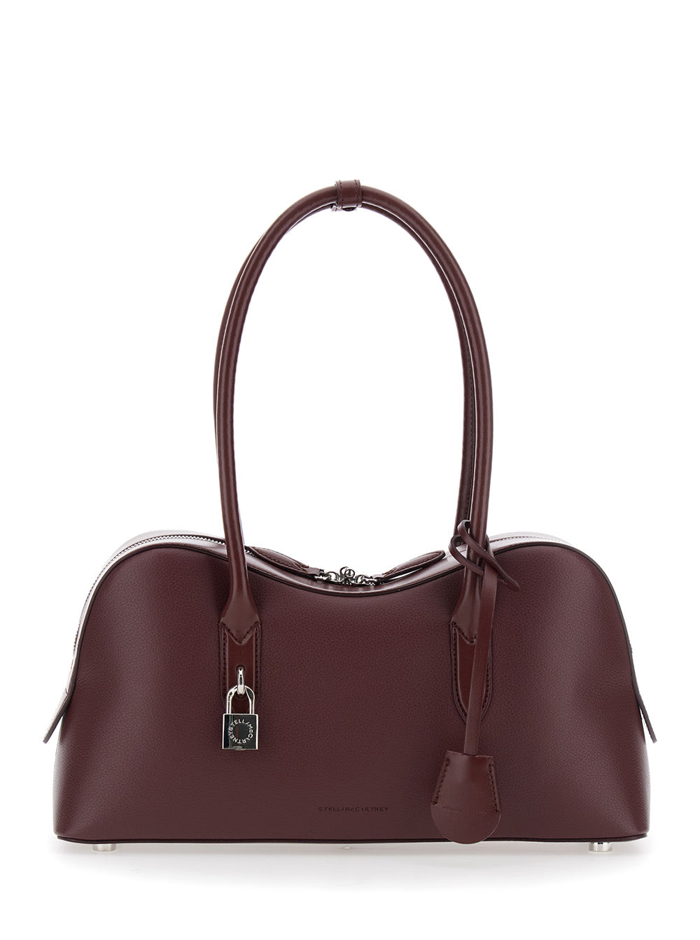 Ryder Bordeaux Handbag with Two Top Handles and Front Padlock Detail Logo in Ecoleather Woman Polyamide Hand Bags
