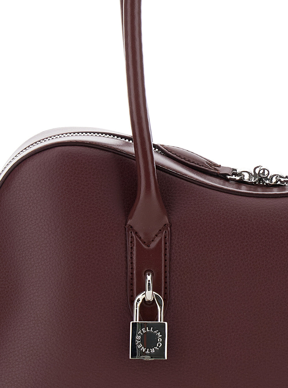 Ryder Bordeaux Handbag with Two Top Handles and Front Padlock Detail Logo in Ecoleather Woman Polyamide Hand Bags