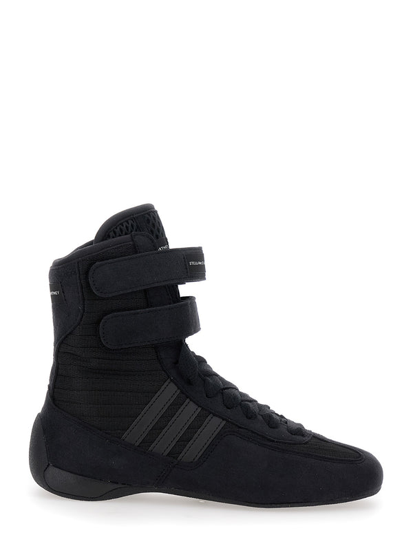 Black Sneakers With Strap Closure And Logo Detail Trainers
