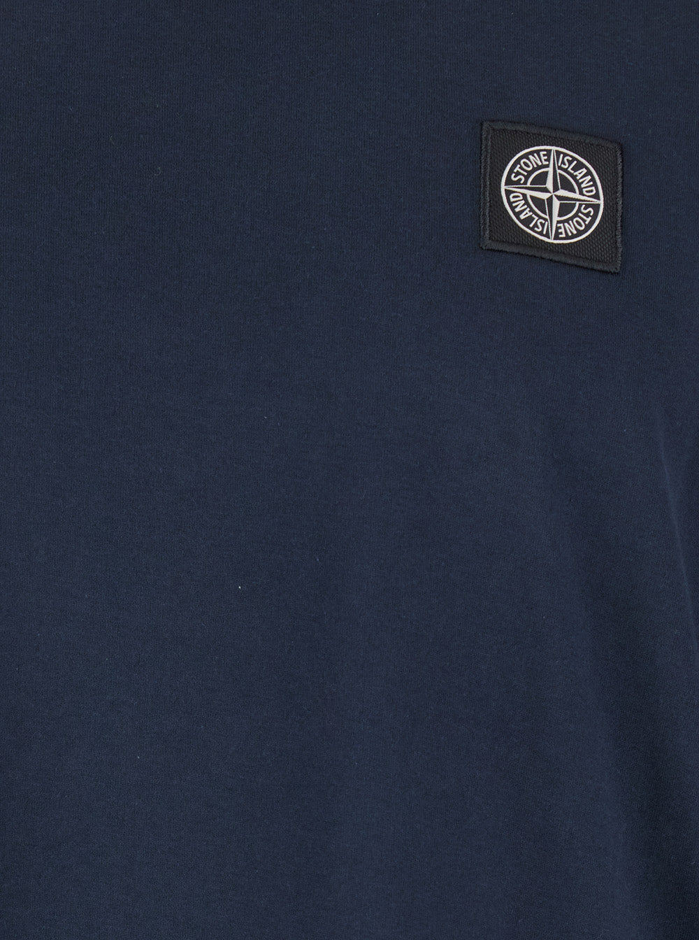 Blue Crewneck Sweater With Logo Patch Cotton Man Blu Jersey