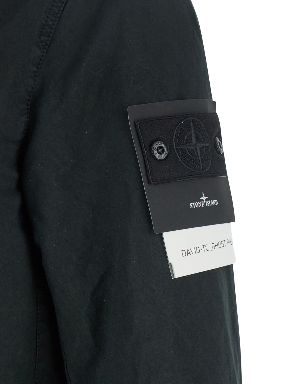 Black Jacket With Notched Revers Tech Fabric Man Polyester Polyamide