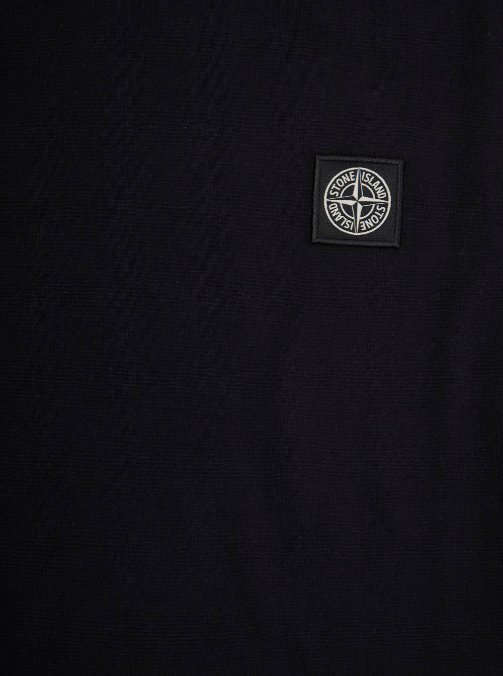 Black T-Shirt with Round Neck and Logo Patch on the Front in Cotton Boy Tshirts Polo Shirts