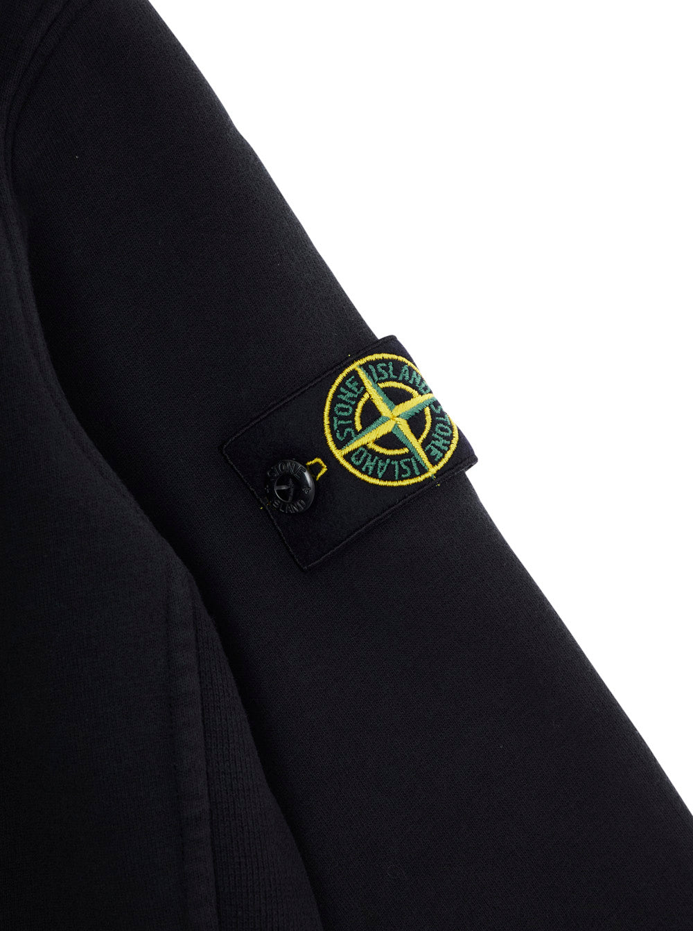 Black Crewneck Sweatshirt with Logo Patch on the Sleeve in Cotton Boy Sweatshirts
