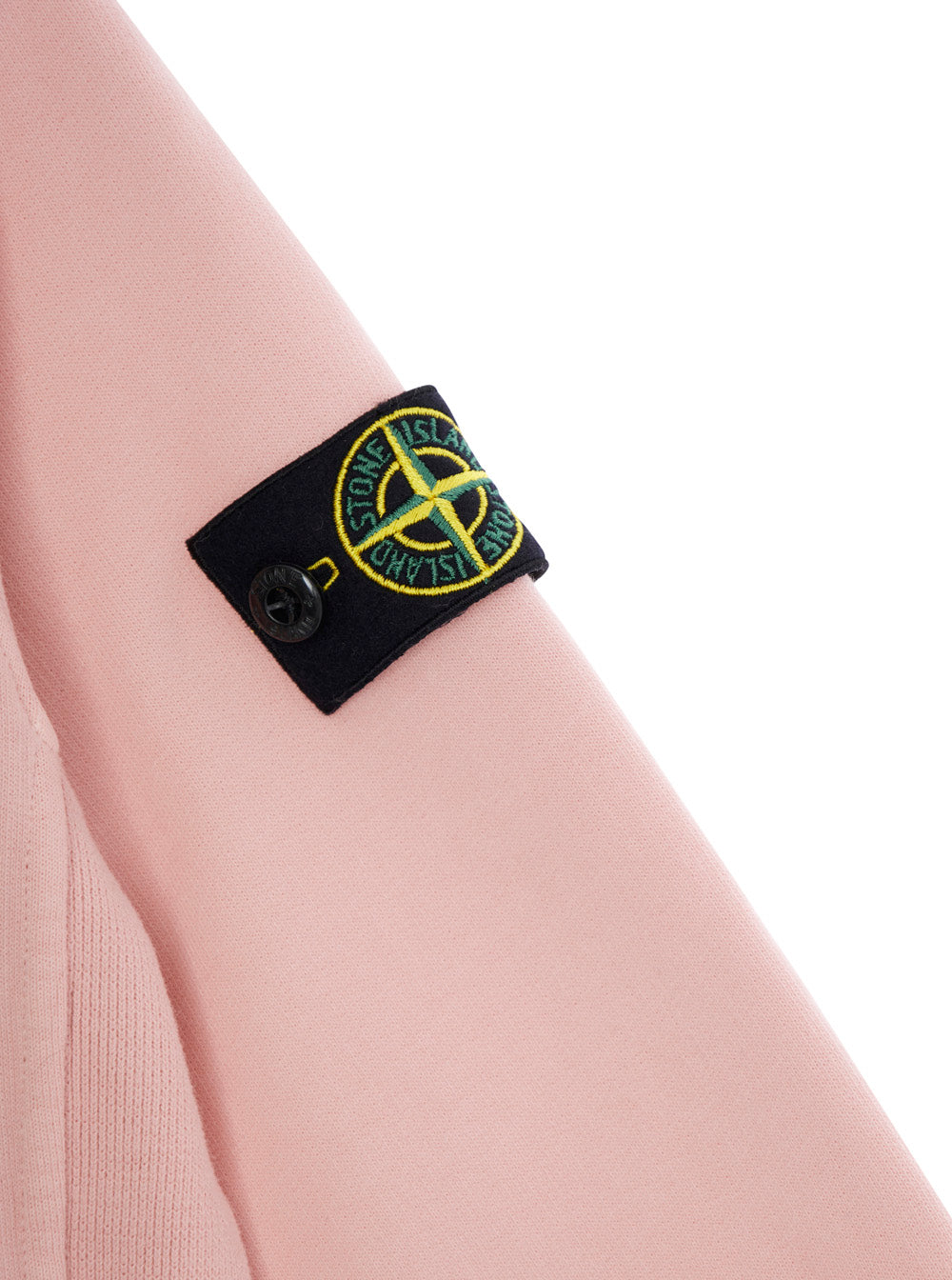 Pink Crewneck Sweatshirt with Logo Patch on the Sleeve in Cotton Boy Sweatshirts