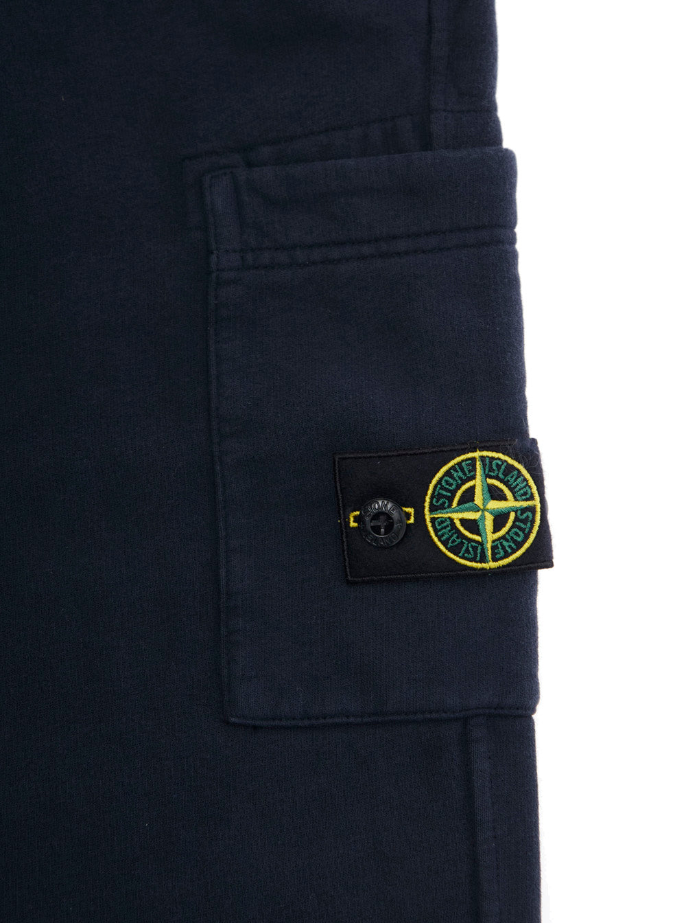 Blue Pants with Elastic Waist and Logo Patch on the Side in Cotton Boy Blu Trousers