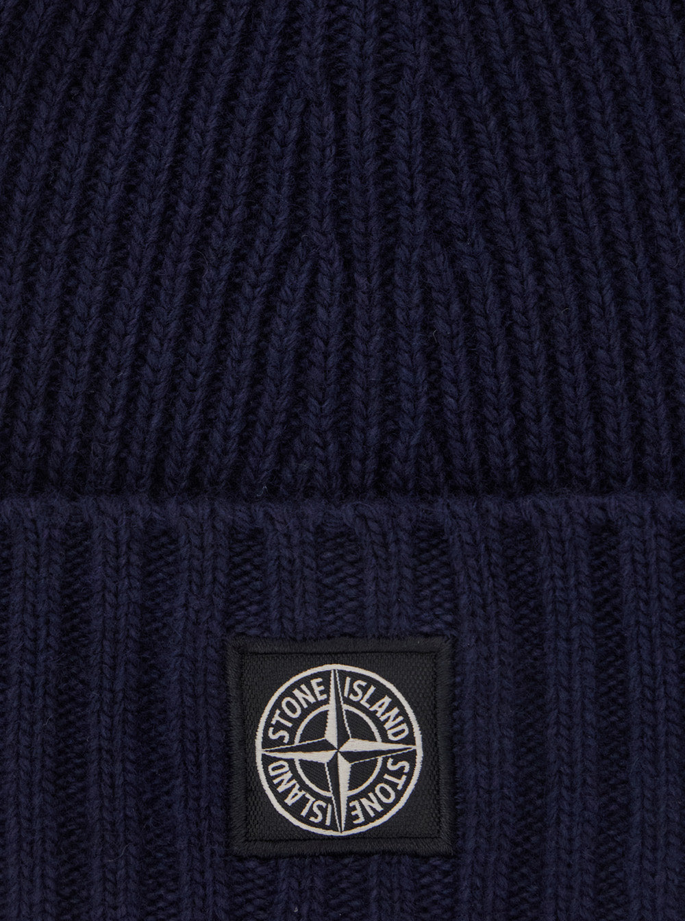 Blue Beanie with Logo Patch on the Front in Wool Blend Boy Blu Hats And Gloves