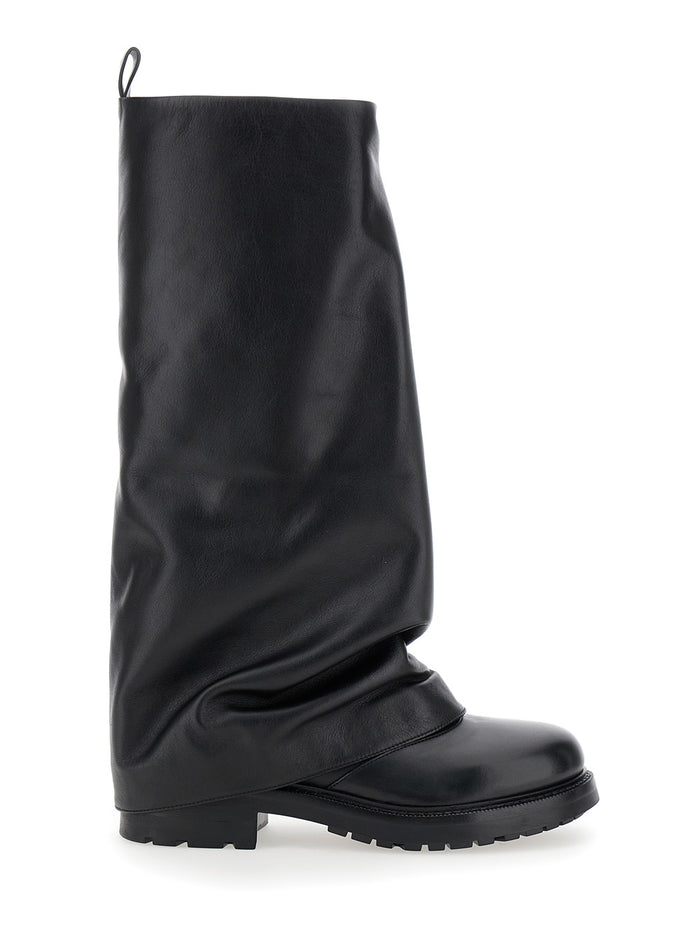Ranger Black Leather Boots Woman Calf