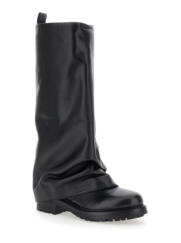 Ranger Black Leather Boots Woman Calf