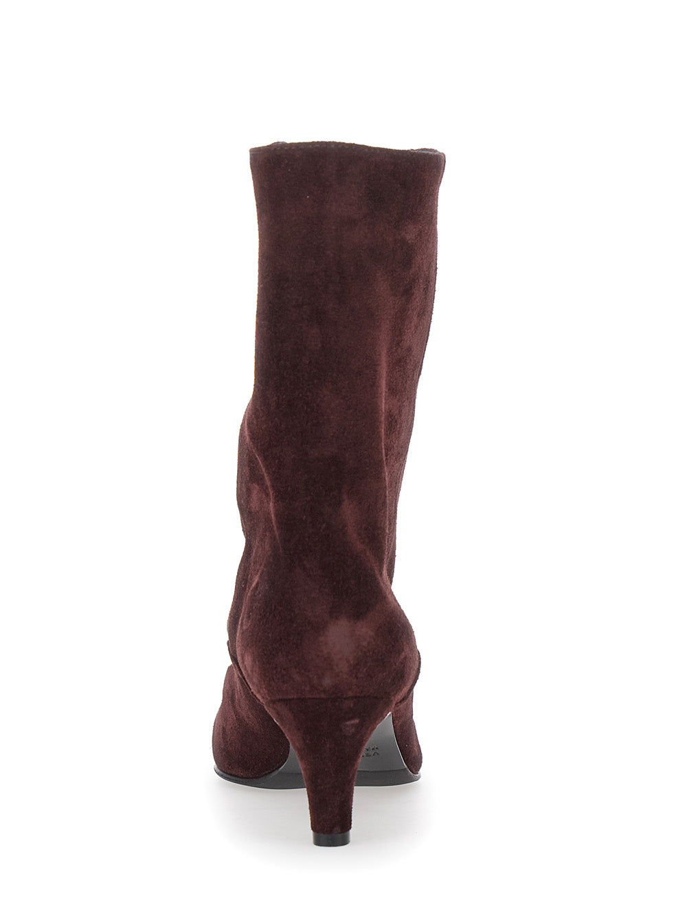 Joelle Bordeaux Ankle Boots with Pointed Design and Low Heel in Suede Woman 100 % Calf