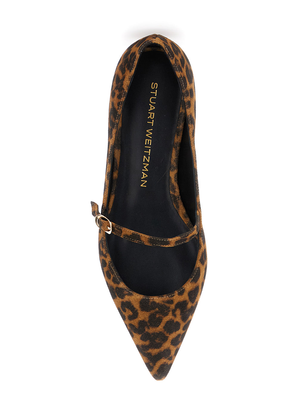 Emilia Brown Ballet Shoes With Adjustable Strap Closure And All-Over Leopard Motif Suede Woman Cow Ballerinas