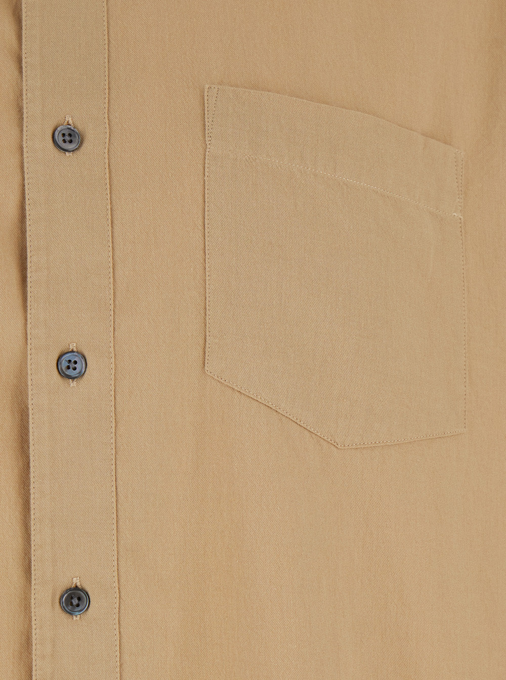 Stable Beige Shirt with Classic Collar and Dropped Shoulders in Linen Blend Man Blouses