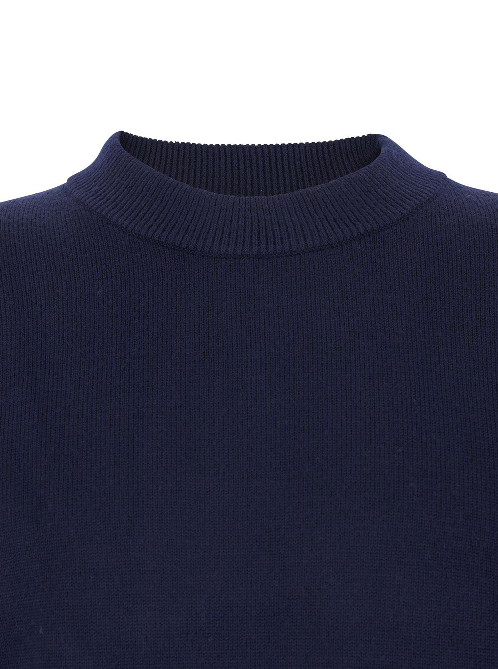 Blue Crew Neck Sweater with Dropped Shoulder in Wool Blend Man Blu Jersey