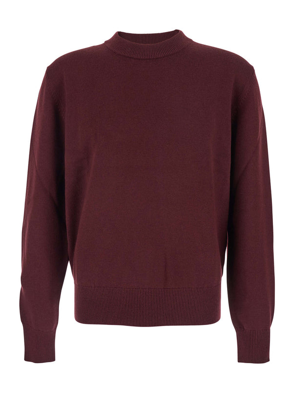 Bordeaux Crew Neck Sweater Wool Blend Tops