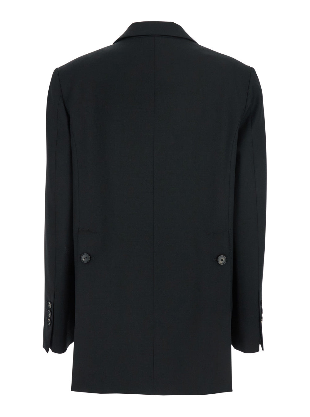 Diver Black Single-Breasted Jacket With Notched Revers Wool Blend Woman Blazers