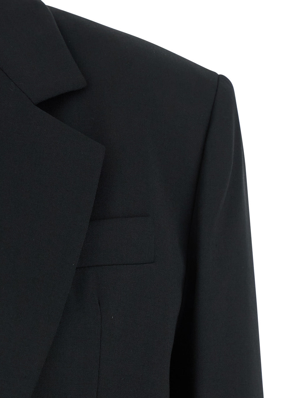 Diver Black Single-Breasted Jacket With Notched Revers Wool Blend Woman Blazers