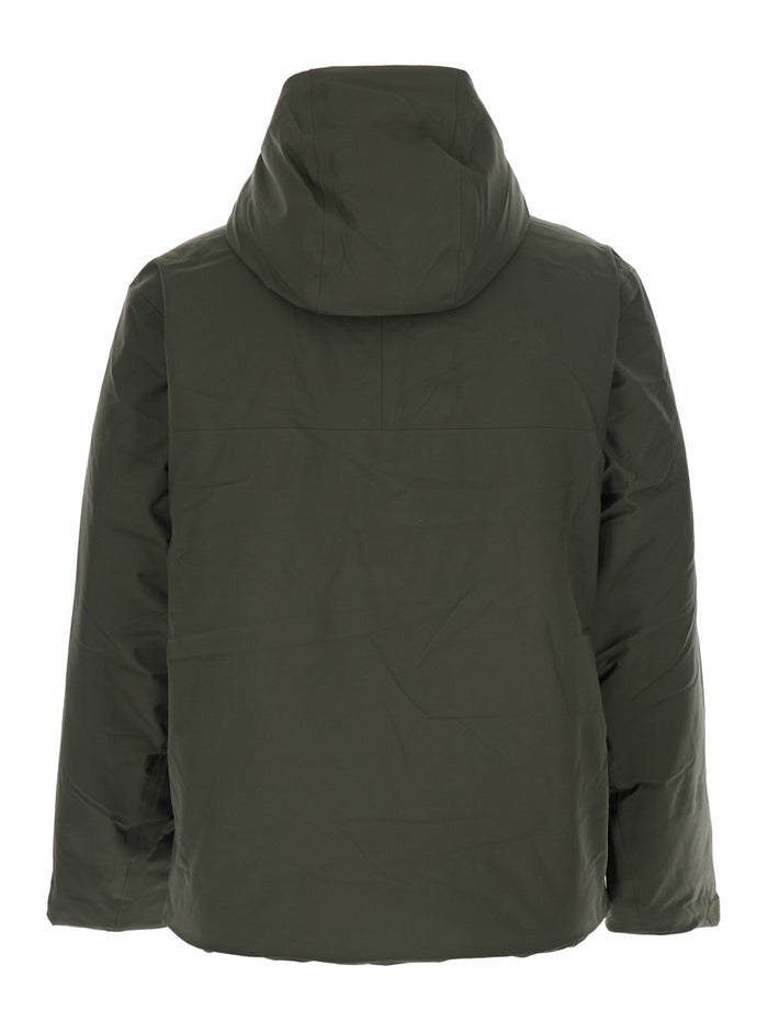 Green Jacket with Drawstring Hood in Tech Fabric Man Outerwear