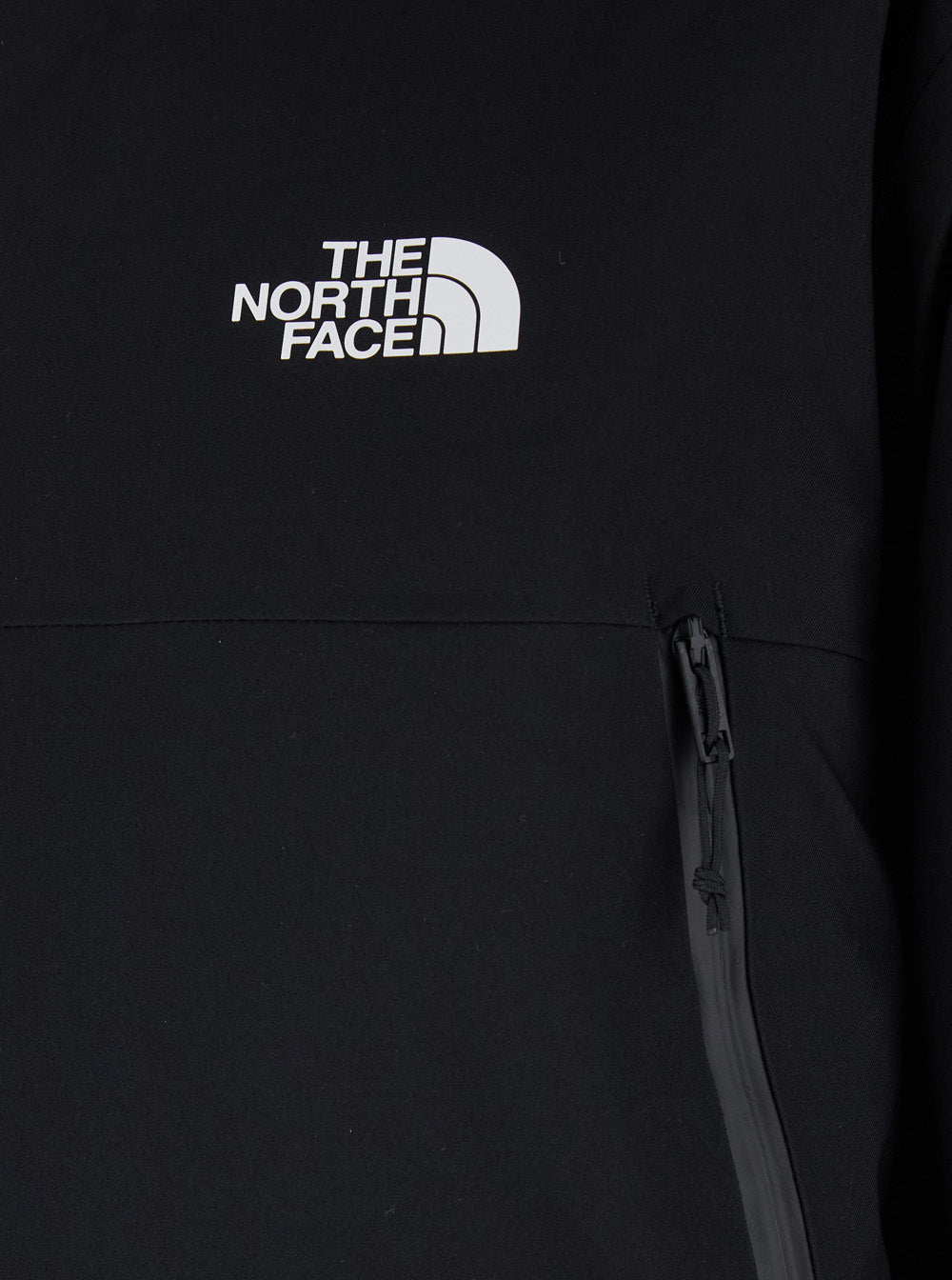 Black Jacket with Drawstring Hood and Logo Detail on Front Rear in Tech Fabric Man Outerwear