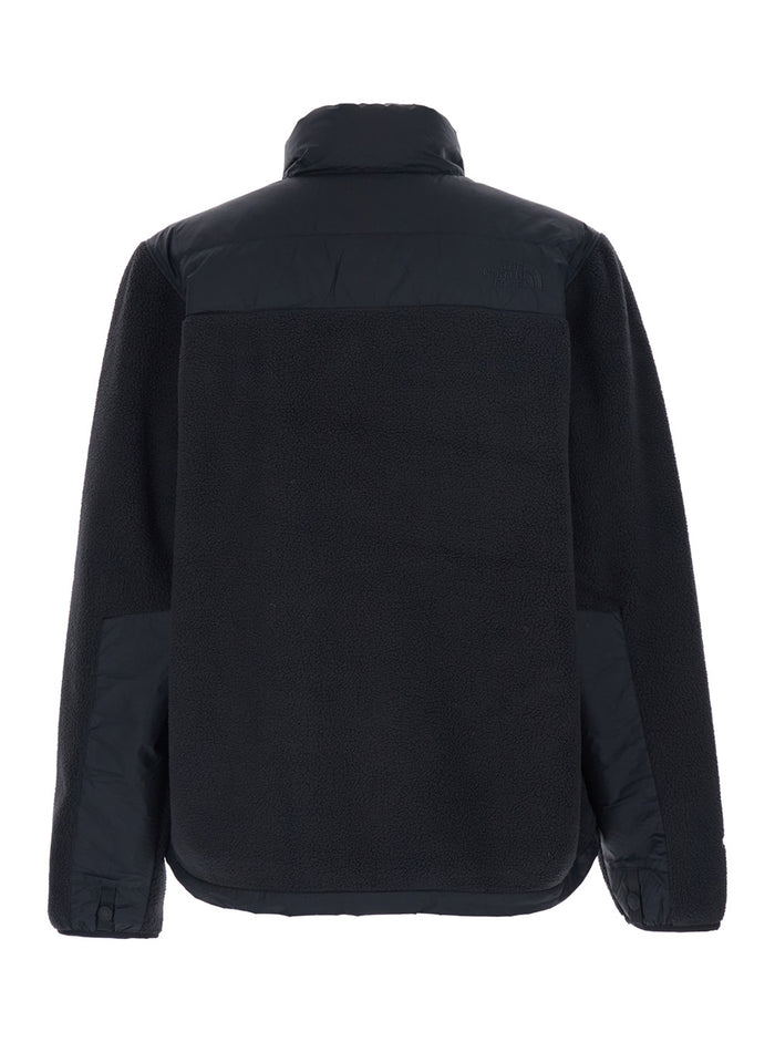 Black Down Jacket with High Neck and Tonal Logo Lettering on the Front in Tech Fabric Man Polyester Outerwear