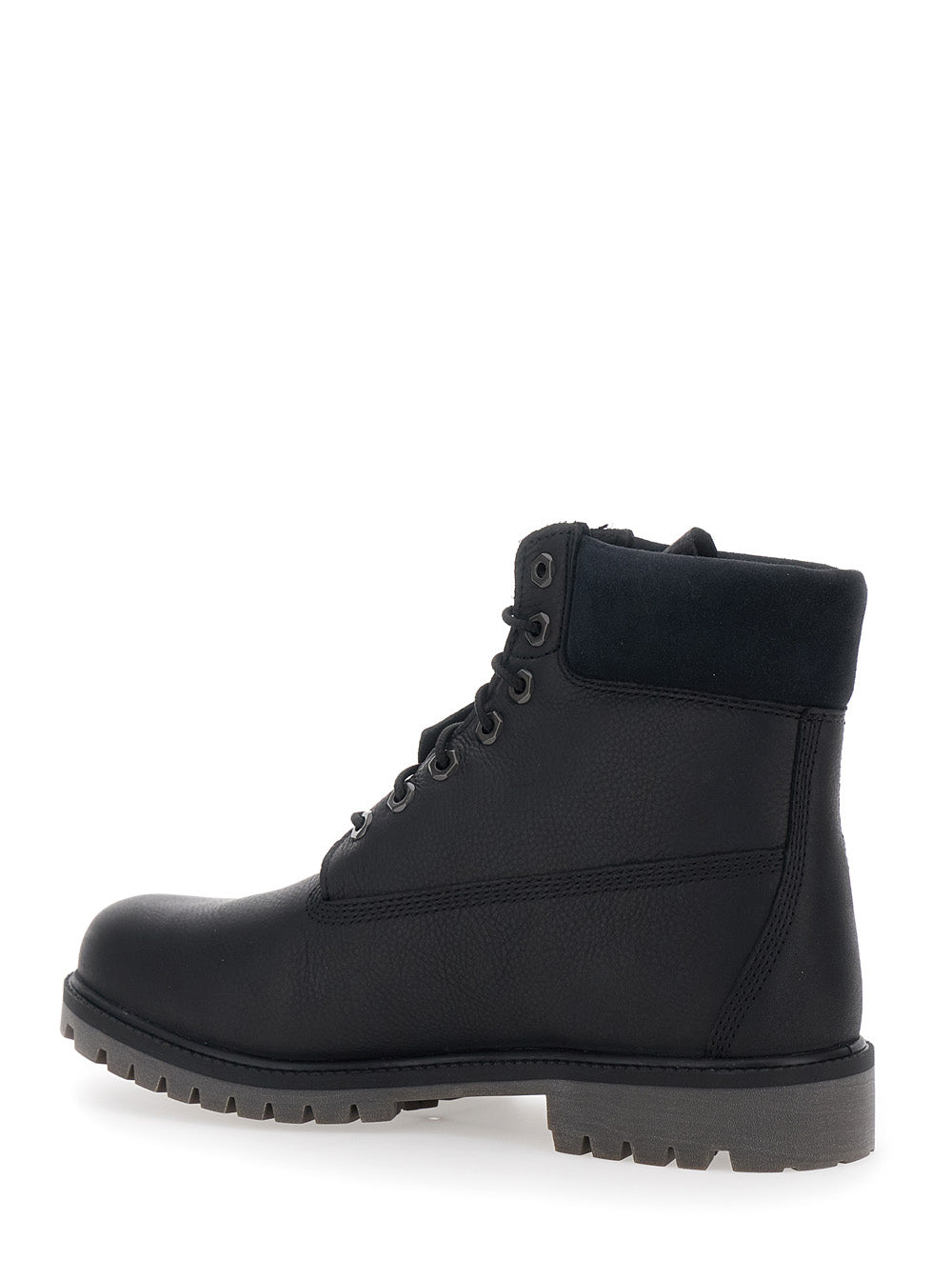 Black Ankle Boots With Logo Detail On The Side And Low Block Heel Leather Man