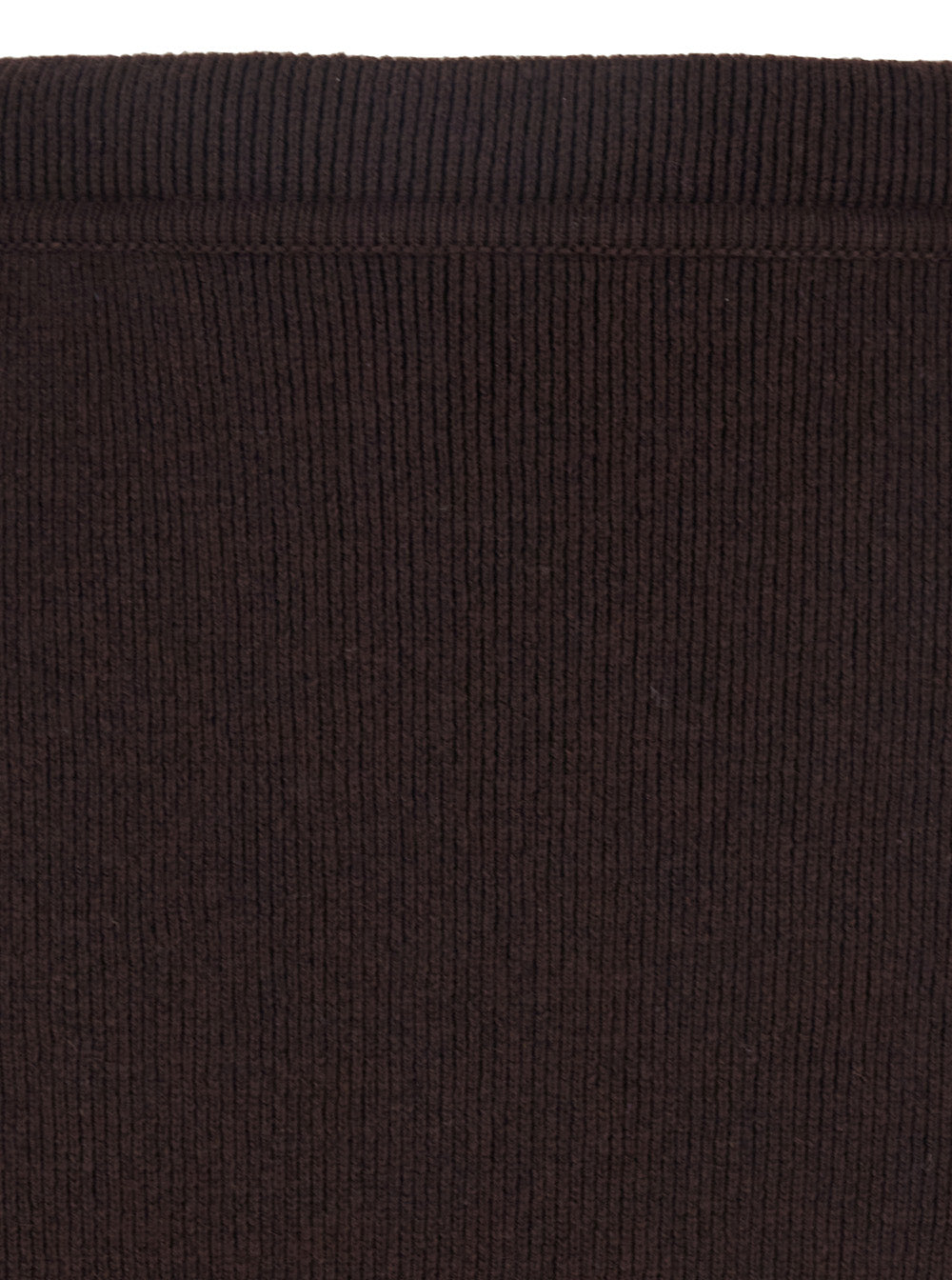 Brown Ribbed Knit Skirt With High Waist And Pencil Silhouette Cashmere Cotton Blend Woman Polyamide