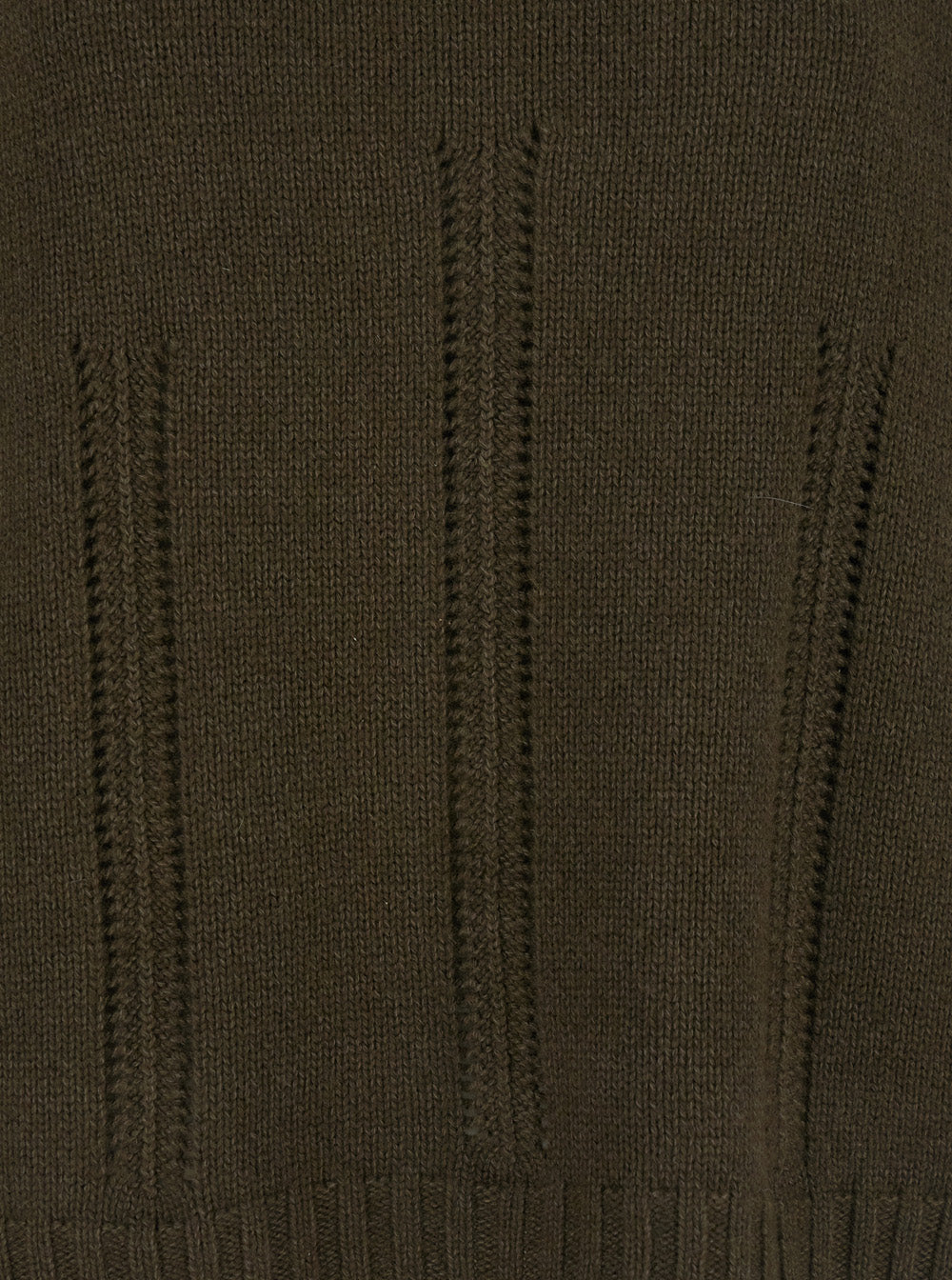 Brown Sweater with Mock Neck and Dropped Shoulders in Cashmere Cotton Blend Woman Jersey
